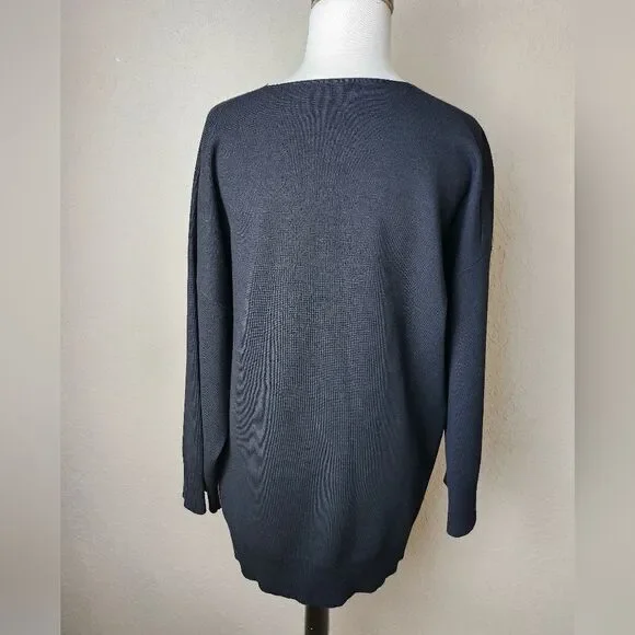 Wilfred Free Aritzia Souvenir Oversized V Neck Sweater Black Size 2 - Picture 2 of 7